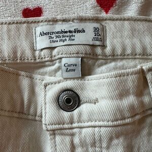 Abercrombie & Fitch Cream Ultra High Rise Jeans